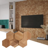 Wall!Supply 3D Wall Panels - Reclaimed Hexagon Asian Teak Wood in Natural - Home Decor Wallpaper Alternative for Living Room, Be
