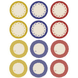 Outus 240 Pieces Canning Label Round Shaped Jar 2 Inch Mason Jar Lid Stickers Multicolored Meal Label for Food Container, Glass 