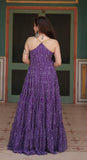 Wedani Faux Georgette Anarkali Kurta Set For Women (In Alpha L Regular Purple),PURPLE,L,Georgette,Anarkali,