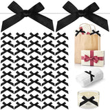 Gejoy 100 Pieces 4.5 Solid Black Bows Mini Satin Ribbon Twist Tie Bows Crafts for Wedding Graduation Birthday Party Shower Gift 