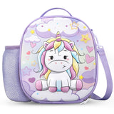 HAWEEK Insulated Kids Lunch Bag for School Bento Box Boys Girls,purple