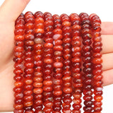 BONNY BOXX 1 Strand Natural 5 * 8mm Carnelian Rondelle Beads, Natural Abacus Disk Stone Beads Loose Spacer Gemstone for DIY Brac