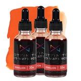 Artfinity Liquid Watercolor Paint 30 ml Bottle - 3 Pack, Vermillion - Vibrant Dye-Based Liquid Watercolor w/Glass Pipette, Fast-