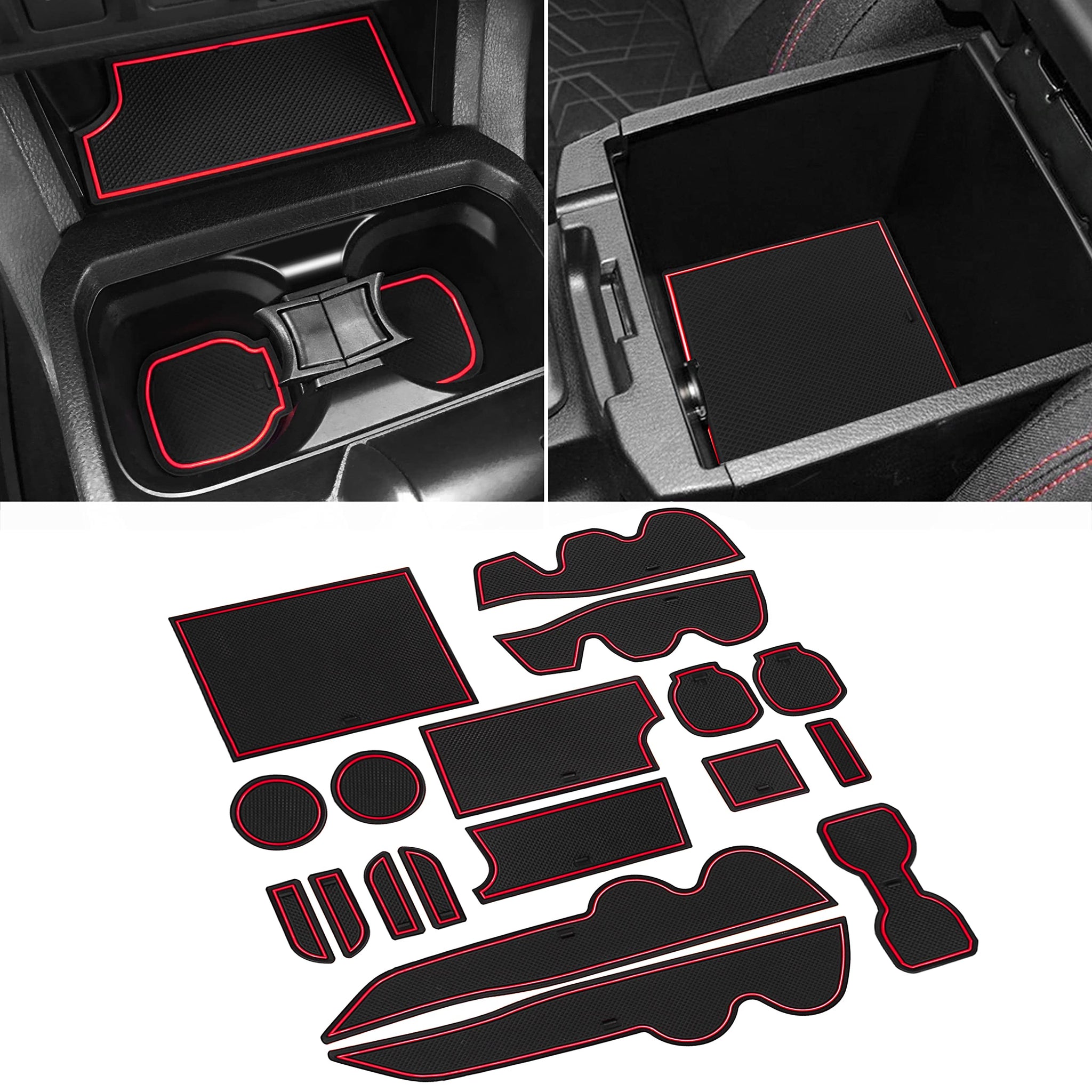Senshine For Toyota Tacoma Accessories 2016-2021 2022 2023 Non-Slip Anti Dust Liner Cup Holder, Center Console, And Door Pocket 