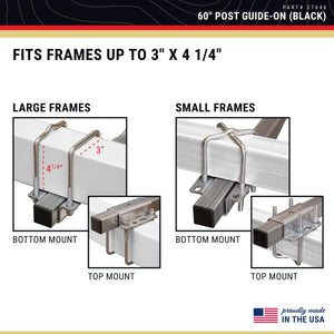 Ce Smith Trailer Pvc Boxed Post Guide-On, Black, 60''- Replacement Parts And Accessories For Your Ski Boat, Fishing Boat Or Sail