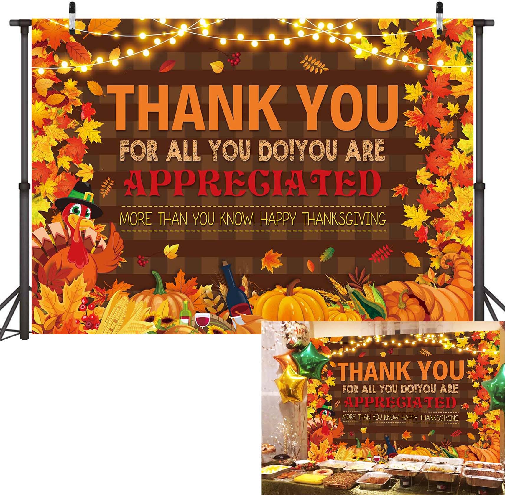 Fall Thanksgiving Backdrop Fall Thank You for All You Do Photography Backgound Thanksgiving Appreciated Friendsgiving Give Thank