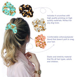 Happie Hare Scrunchies - Cotton Rounds Elastic Hair Bands - Scrunchy Hair Ties - Girls Hair Accessories - Gifts for Women (4 Pac