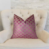 Plutus Brands Plutus Velvet Geo Handmade Throw Pillow, 12 X 20, Magenta/Taupe