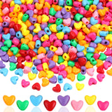 GMMA 1000Pcs Heart Pony Beads, Heart Shape Spacer Beads, Rainbow Beads Bulk, Large Hole for Party Decorate, Jewelry Making, Neck