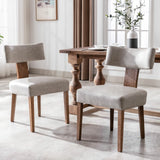RIVOVA Mid Century Modern Dining Chairs Set of 2 PU Leather Upholstered Side Chairs, Modern Kitchen Armless Parson Chairs Solid 