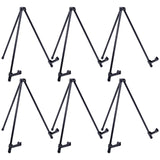 U.S. Art Supply 14 High Exhibitor Black Steel Tabletop Instant Display Easel (Pack of 6 Easels) Small Portable Tripod Stand, 