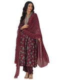 Libas Women'S Silk Blend Kurta Set (400257_Maroon_Xxl)