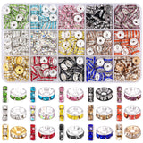 450 pcs 10mm Spacer Beads for Jewelry Making, 15 Colors Rondelle Bead Spacers Box, Fancy Sparkle Crystal Rhinestone Loose Beads 