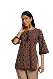 Libas Women'S Cotton Printed Straight Kurti (26843R Black