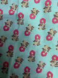 Gosriki Women'S Green & Pink Floral Printed Kurta With Trousers,Multicolour,,B08QDDKS37