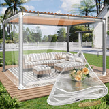 LCYFBE 8' x 20' Clear PVC Vinyl Tarp Clear Tarp,Waterproof Clear with Grommets Heavy Duty Outdoor Camping,Transparent Waterproof
