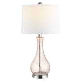 Safavieh Lighting Collection Finnley Amber Crackle 28-inch Bedroom Living Room Home Office Desk Nightstand Table Lamp (LED Bulb 