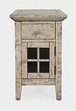 Jofran Inc. Rustic Shores Farmhouse Usb Charging End Table With Storage, Scrimshaw