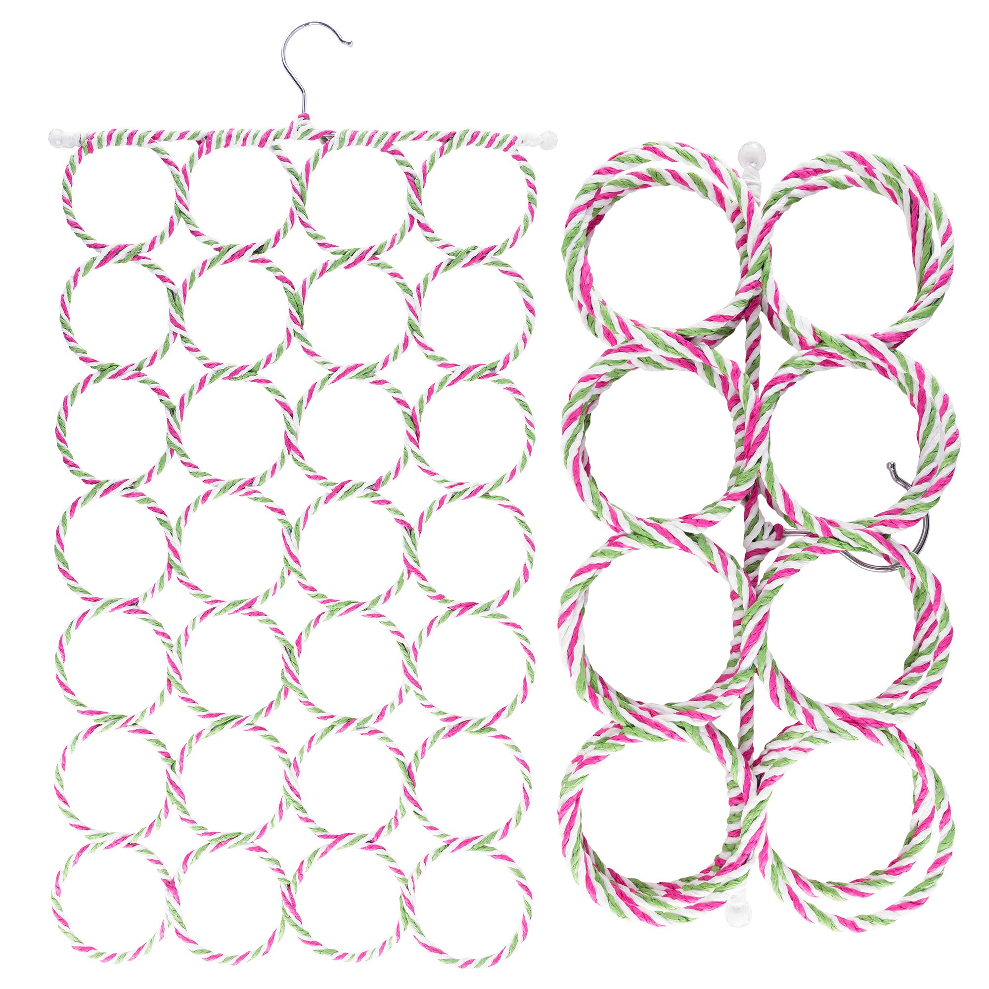 Super Z Outlet Foldable 28 Ring Hole Slots Space Saving Clothing Closet Hanger Scarf, Ties, Belts, Socks Organizer for Home Bedr