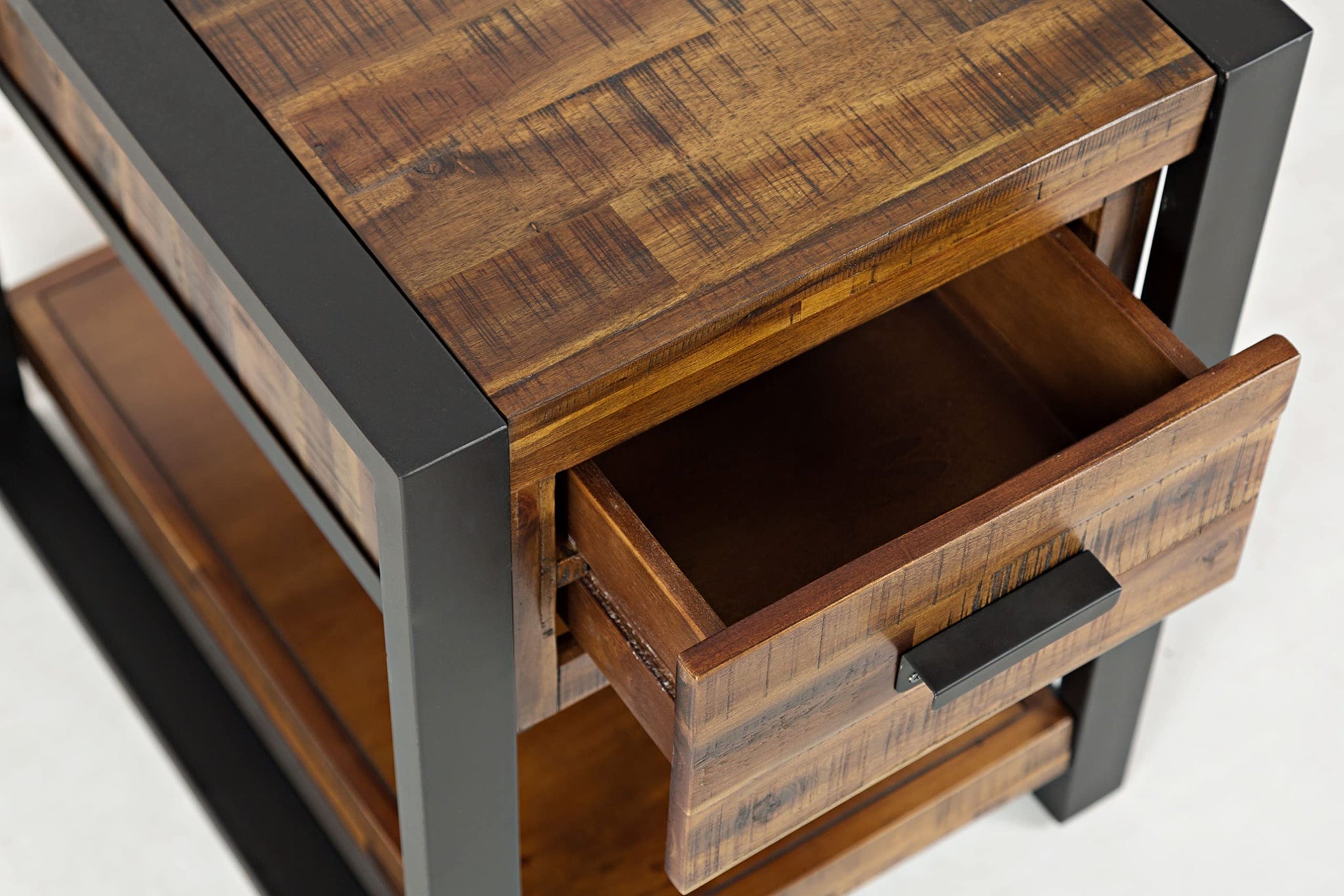 Loftworks Modern Acacia Chairside Table With Drawer