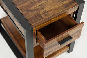 Loftworks Modern Acacia Chairside Table With Drawer