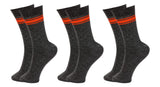Astra Kv School Socks Suitable For Kendriya Vidyalaya School Winter Socks Pack Of 3 Pairs (Worsted Grey With 3 Red Stripes) 