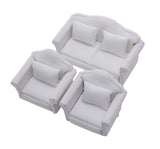 Fateanuki 1 12 Scale Doll House Furnitures 3pc Sofa Miniature Dollhouse Toy Parlor Bedroom Decoration Accessories