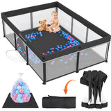 Taleco Gear Foldable Baby Play Pen with Mat, 50''x71'' Playpen for Babies and Toddlers, Playpen for Baby with Gate, Breathable,F