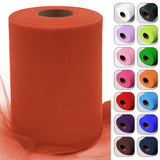 Rust Orange Tulle Fabric Rolls 6 Inch by 100 Yards (300 feet) Tulle Ribbon for Halloween Tutu Skirt Thanksgiving Gift Wrapping W