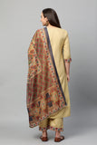 Gosriki Women'S Cotton Straight Kurta With Palazzo & Dupatta (Reema Beige_M_Beige_Medium),Beige,,B09H3B6374