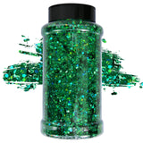 TORC 1 Pound Emerald Green Holographic Glitter 16 oz Mix Christmas Chunky Glitter Bulk for Resin Craft Cosmetic Art Ornament St.