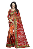 Gosriki Women'S Multi Color Bhagalpuri Silk Printed Saree With Blouse Piece(Bandhani 16-1_Free Size),Multicolour,,B07S19BTDL