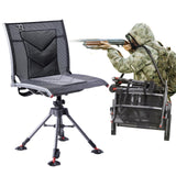 TR 360 Degree Swivel Hunting Blind Chair,400 lbs Capacity Silent,4 Legs Height Adjustable,Comfortable Padded Seat,Portable Groun