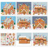 VABAMNA Christmas Party Favors for Kids - 48 Sheets Make a Gingerbread House DIY Craft Stickers Scenes for Xmas Tree Holiday Act