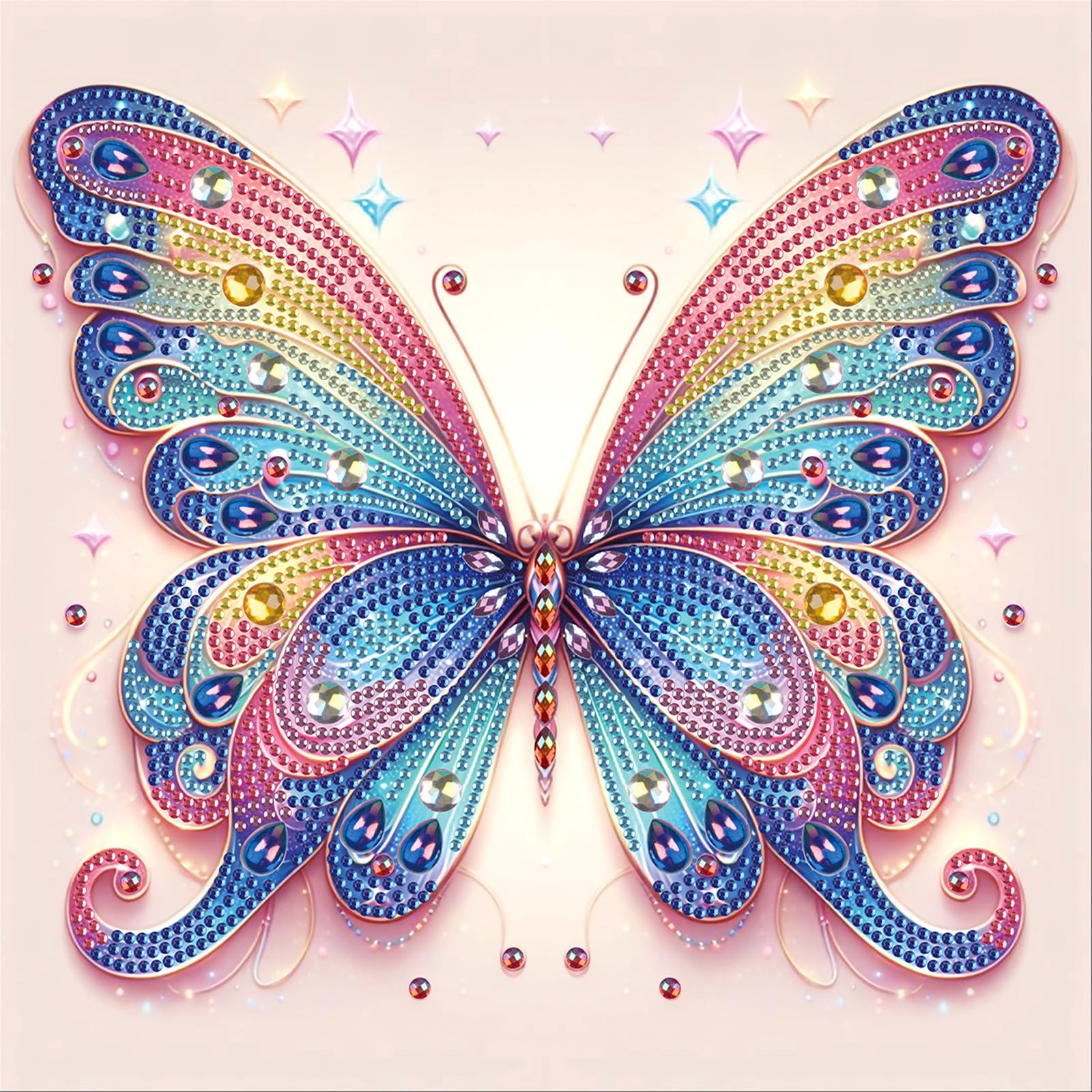 MVVMTOP Diamond Art Painting Kit, DIY Colorful Butterfly 5D Special Shape Crystal Diamond Partial Diamond Art Painting Mosaic Ma
