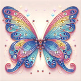 MVVMTOP Diamond Art Painting Kit, DIY Colorful Butterfly 5D Special Shape Crystal Diamond Partial Diamond Art Painting Mosaic Ma