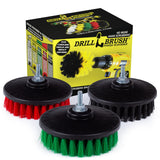 Construction Tools - Medium, Stiff, Ultra Stiff Scrub 3 Brush Kit - Threaded - 5/16 x 24 - fits Electric - Cordless - Air Pneuma