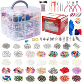 YUGDRUZY Jewelry Making Supplies Kit, 2592 pcs Bracelet Making Kits, Repair Tool with Jewelry Pliers, Jump Rings, Beads, Wire,Cr