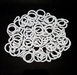 Hesch 9 White 200 Plastic Curtain Rings with Hooks, Plastic Curtain Hooks, Plastic Curtain Rings