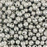 250 Round Silver Acrylic Beads 10mm Diameter with 1.8mm Hole