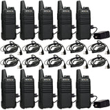 Retevis RT22 2 Way Radios Walkie Talkies,Rechargeable Long Range Two Way Radio, USB VOX Small Emergency 2 Pin Earpiece Headset,f