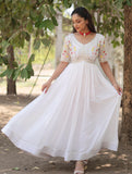 Wedani Georgette Embroidered Zari Sequins-Work Anarkali Kurta Set For Women (In Alpha S Regular White),WHITE,S,Georgette,anarkali,