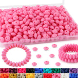 HHCFAST 270Pcs Lentil Silicone Beads for Pens, 12mm Silicone Spacer Beads for Keychain Making(Pink)