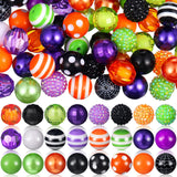 Sasylvia 100 Pcs 20 mm Halloween Rhinestone Bubblegum Bulk Shine Disco Ball Plastic Chunky Loose Round Spacer Beads for Pens Bea