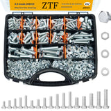 ZTF 432pcs Nuts and Bolts Assortment Kit,M6 M8 M10 Heavy Duty Bolts and Nuts Kit, M6x1.0 M8x1.25 M10x1.25 (12mm to 45mm) Hex Bol