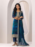 Libas Women'S Silk Chiffon Kurta Sets (99081O_Teal_Xl)