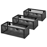 Amazon Basics Magnetic storage Bins, Office Caddy Storage, Black, Pack of 3, 6 x 2.5 x 2.2
