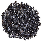 Asingeloo 5-8mm Natural Black Snowflake Tumbled Chip Stone Beads Bulk Irregular Shaped Drilled Loose Gemstones Beads with Box fo