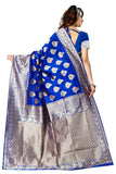 Sugathari Womens Banarasi Saree Pure Kanjivaram Silk Saree Soft New Ladies 2023 Design Wear Pattu Sarees Latest Cotton Party Sari Collections With Blouse Piece For Wedding Sadi (Sam Pari-24 R Blue)