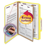 Smead 18734 Pressboard Classification Folders Legal FourSection Yellow 10/Box